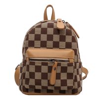 2021 New Fashion Checkerboard Backpack Autumn And Winter Texture Backpack main image 3
