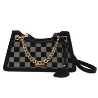 Fashion One-shoulder Messenger Bag Autumn And Winter Checkerboard Chain Baguette Bag main image 3