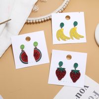 Watermelon Earrings Short Tassel Fruit Earrings Wholesale main image 1