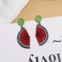Watermelon Earrings Short Tassel Fruit Earrings Wholesale main image 3