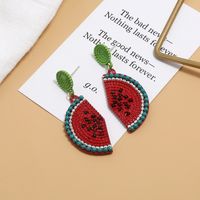 Watermelon Earrings Short Tassel Fruit Earrings Wholesale main image 4