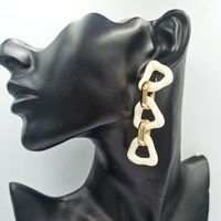 Geometric Chain Personality Long Tassel Earrings Spray Leather Earrings main image 3