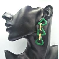Geometric Chain Personality Long Tassel Earrings Spray Leather Earrings main image 4