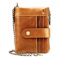 New Anti-theft Brush Wallet Multi-card Slot Leather Coin Purse Zipper Purse sku image 4