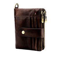 New Anti-theft Brush Wallet Multi-card Slot Leather Coin Purse Zipper Purse sku image 3
