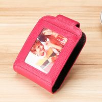 Cross-border Supply Genuine Leather Women's Multi-card Expanding Card Holder Rfid Card Clamp Customized Logo For Advertising Gifts Credit Card Cover sku image 7