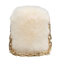Plush Small Bag Women's Bag 2021 New Cute Fashion Autumn And Winter Fur Chain Shoulder Bag Underarm Bucket Bag sku image 1