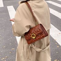 Lingge Western Style Small Square Bag Texture Chain Bag Shoulder Retro Casual Messenger Bag sku image 4