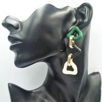 Geometric Chain Personality Long Tassel Earrings Spray Leather Earrings sku image 1