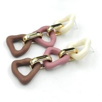 Geometric Chain Personality Long Tassel Earrings Spray Leather Earrings sku image 3