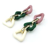 Geometric Chain Personality Long Tassel Earrings Spray Leather Earrings sku image 8