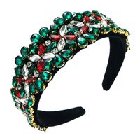 Baroque Retro Wide-brimmed Stained Glass Drill Christmas Heavy Industry Headband main image 8