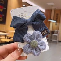 Wholesale Accessories Plaid Bow Flower Cloth Hairpin Nihaojewelry sku image 3
