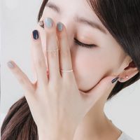 Simple Sterling Silver Ring S925 Korean Baroque Style Diamond Ring main image 5