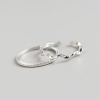 Japanese And Korean Style S925 Sterling Silver Ins Style Geometric Twisted Mobius Very Simple And Fine Little Finger Ring All-match Silver Ring Bracelet main image 1
