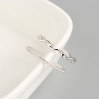 Japanese And Korean Style S925 Sterling Silver Ins Style Geometric Twisted Mobius Very Simple And Fine Little Finger Ring All-match Silver Ring Bracelet main image 3
