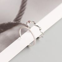 Japanese And Korean Style S925 Sterling Silver Ins Style Geometric Twisted Mobius Very Simple And Fine Little Finger Ring All-match Silver Ring Bracelet main image 4