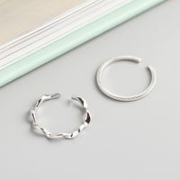 Japanese And Korean Style S925 Sterling Silver Ins Style Geometric Twisted Mobius Very Simple And Fine Little Finger Ring All-match Silver Ring Bracelet main image 5