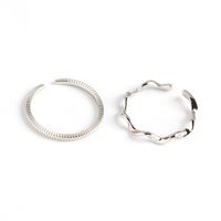 Japanese And Korean Style S925 Sterling Silver Ins Style Geometric Twisted Mobius Very Simple And Fine Little Finger Ring All-match Silver Ring Bracelet main image 6