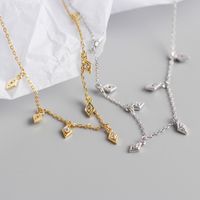 Yhn064 S925 Sterling Silver Tassel Diamond Zircon Pendant Necklace Female European And American Ins Style Fashion All-match Clavicle Chain main image 3