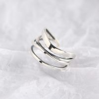 Japanese And Korean S925 Sterling Silver Handmade Jewelry Ins Wind Light Luxury Personality Irregular Line Ring main image 5