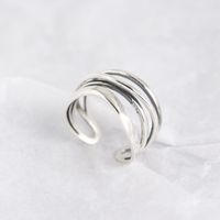 Japanese And Korean S925 Sterling Silver Handmade Jewelry Ins Wind Light Luxury Personality Irregular Line Ring main image 4