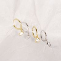 Yhe0127 Hot-selling S925 Sterling Silver Minimalist Circle Inlaid Zircon Earrings main image 4