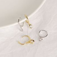 Yhe0127 Hot-selling S925 Sterling Silver Minimalist Circle Inlaid Zircon Earrings main image 5