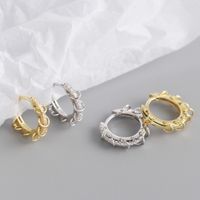 Yhe0242 Design Sense S925 Sterling Silver Diamond Ring Ear Buckle Silver Earrings main image 5