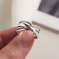 Japanese And Korean Version Of The Irregular Ring Line Winding Personality Retro S925 Sterling Silver Ring Silver Jewelry main image 3