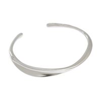 246 Korean Version Of Ins Niche Irregular S925 Sterling Silver Open Bracelet Texture Silver Bracelet main image 3