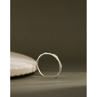 218 Korean Version Of S925 Sterling Silver Bracelet Simple Irregular Convex Surface Smooth Bracelet main image 3