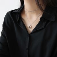 Yh046 Korean Style S925 Sterling Silver Necklace Ins Simple Personality Chain Necklace Choker Necklace All-match Silver Accessories main image 4