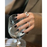 S925 Sterling Silber Ring In Nische Im Französischen Stil Leichte Luxus Textur Textur Weißer Kristall Offener Ring main image 5