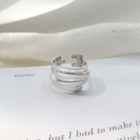 Hjz520 Japanese And Korean S925 Sterling Silver Ring Ins Style Personalized Simple Multi-layer Winding Female Ring Index Finger Silver Ring main image 3