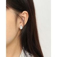 596 Korean Version Of Design Sense Drop-shaped Shell Stone S925 Sterling Silver Earrings main image 5