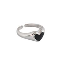 Versión Coreana Del Anillo De Plata Esterlina S925 Simple Y Versátil Que Gotea Anillo De Mujer Con Apertura De Corazón Joyería De Plata main image 6