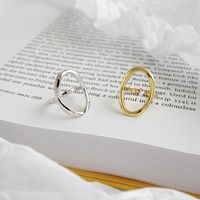 Korean Version Of S925 Sterling Silver Ring Ins Simple Geometric Irregular Hollow Ring Female Japan And South Korea main image 3