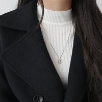 Xa283 Estilo Coreano S925 Collar De Plata De Ley Ins Anillo Cóncavo Simple E Irregular Etiqueta Collar De Mujer Encanto De Plata main image 5