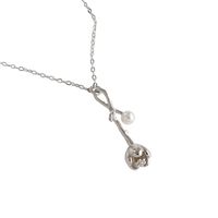 342 Korean Version Of S925 Sterling Silver Necklace Temperament Thorns Flower Bud Shell Beads Necklace main image 6