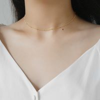 758 Korean Style S925 Sterling Silver Simple Choker Round Beads Beads Short Clavicle Necklace Charm Student Female main image 5