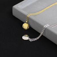 Xd058 Korean S925 Sterling Silver Personality Creative Peas Necklace Minimalist Geometric Small Round Necklace Chain Ornament main image 4