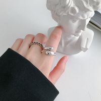 Jt307 Korean Style S925 Sterling Silver Ring Cold Style Minimalist Glossy Water Drop Open-end Ring For Women Temperament Silver Ring main image 4