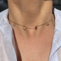 Ins Wind Space Element Clavicle Chain Copper Plating 18k Real Gold Necklace Alien Ufo Rocket Necklace main image 3