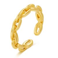 Cross-border New Chain Ring Opening Adjustable Geometric 18k Gold Hip-hop Multi-layer Hollow Copper Ring main image 1