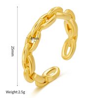 Cross-border New Chain Ring Opening Adjustable Geometric 18k Gold Hip-hop Multi-layer Hollow Copper Ring main image 6