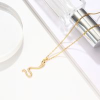 Fashion Personality Snake-shaped Pendant Copper Inlaid Zircon Necklace main image 1