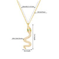 Fashion Personality Snake-shaped Pendant Copper Inlaid Zircon Necklace main image 3
