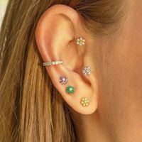 Cross-border Piercing Jewelry Personality Creative Screw Ear Studs Trend Fashion Small Flower Ear Bone Studs main image 3