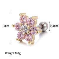 Cross-border Piercing Jewelry Personality Creative Screw Ear Studs Trend Fashion Small Flower Ear Bone Studs main image 4